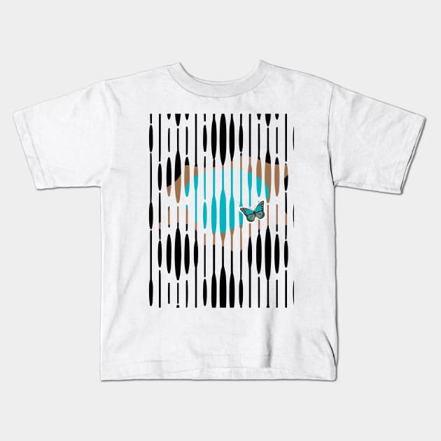 colorful Abstract Simple Pattern geometry Kids T-Shirt by Promoseven369